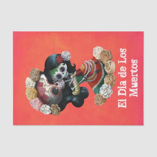 Papier Mousseline Amour maternel squelettique mexicain (Recto)