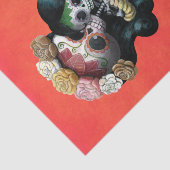 Papier Mousseline Amour maternel squelettique mexicain (Détail)