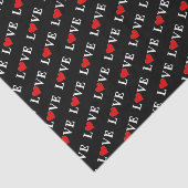 Papier Mousseline AMOUR Moderne tendance Noir et Blanc (Détail)