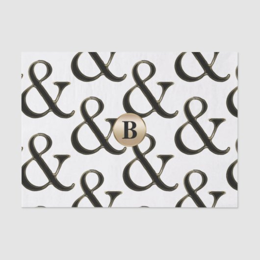Papier Mousseline Ampersand Moderne Monogramme Personnalisé (Recto)