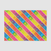 Papier Mousseline [Amusant avec des rayures] Motif #6c Coeurs Découp (Recto)