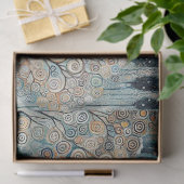 Papier Mousseline Amusant coloré Abstrait Winter Wonderland Art (Cadeau)