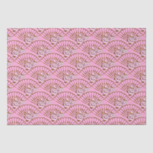 Papier Mousseline Amusant de style japonais et roses rose