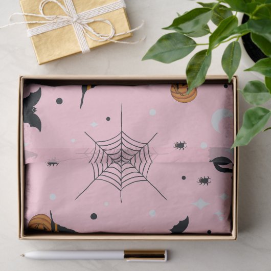 Papier Mousseline Amusant Éffrayant Halloween rose (Cadeau)
