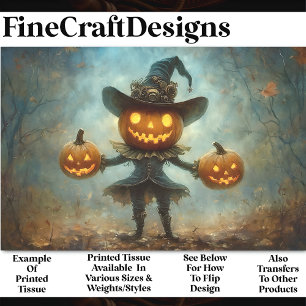 Papier Mousseline Amusants Éffrayant Citrouille en tête personne AB3