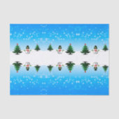 Papier Mousseline Amusement cool Snowman Sparkly Noël Arbres bleus (Recto)
