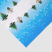 Papier Mousseline Amusement cool Snowman Sparkly Noël Arbres bleus (Détail)
