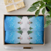 Papier Mousseline Amusement cool Snowman Sparkly Noël Arbres bleus (Cadeau)