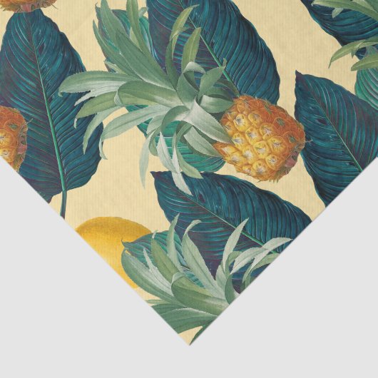 Papier Mousseline ananas citrons jaune (Détail)