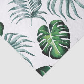 Papier Mousseline Ananas d'aquarelle avec le motif vert de feuille (Détail)