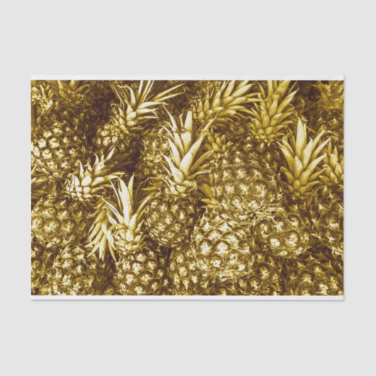 Papier Mousseline Ananas d'or luxueux (Recto)