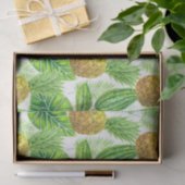 Papier Mousseline Ananas et feuilles tropicaux (Cadeau)