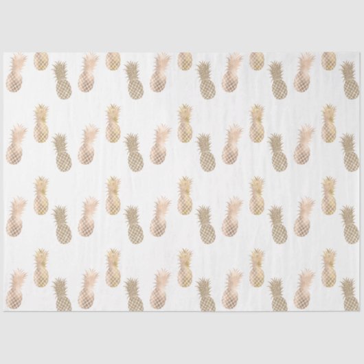 Papier Mousseline Ananas Glam Gold (Recto)