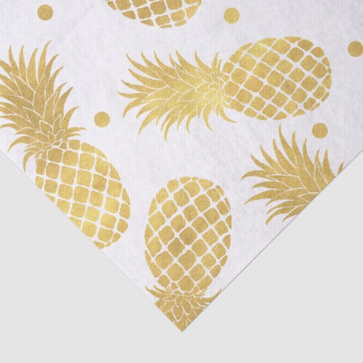 Papier Mousseline Ananas Glitzy en or (Détail)
