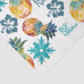 Papier Mousseline Ananas hawaïen et papier de tissus Hibiscus (Détail)
