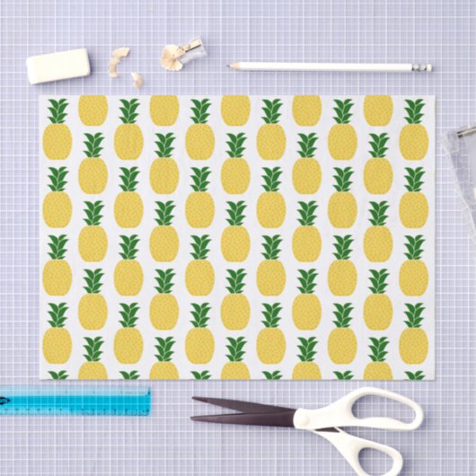 Papier Mousseline Ananas jaune (Artisanat)