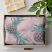 Papier Mousseline Ananas & marbre rose Swirl moderne Tropical Chic (Cadeau)