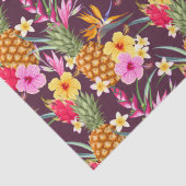 Papier Mousseline Ananas Tropical Et Fleur (Détail)