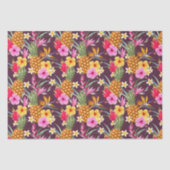 Papier Mousseline Ananas Tropical Et Fleur (Recto)