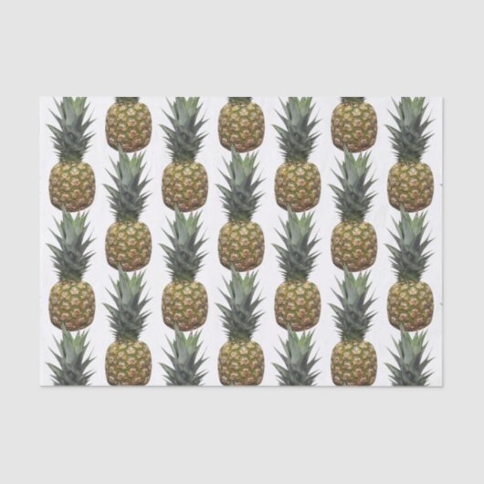 Papier Mousseline Ananas tropical Motif été blanc (Recto)