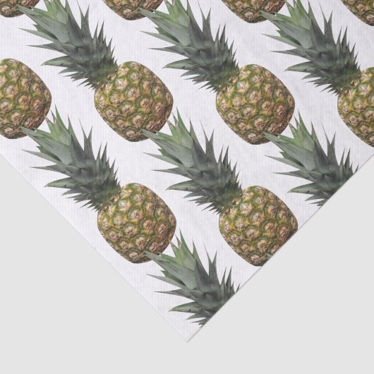 Papier Mousseline Ananas tropical Motif été blanc (Détail)