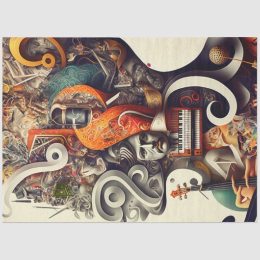 Papier Mousseline Anatomie de la série musicale Design 4 (Recto)