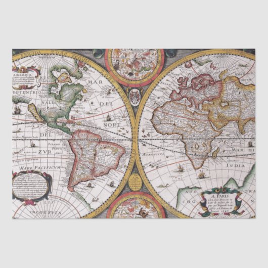 Papier Mousseline Ancien Motif de cartes (Recto)