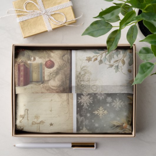 Papier Mousseline Ancien Noël (Cadeau)