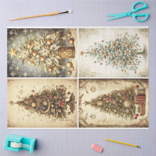 Papier Mousseline Ancien Noël (Artisanat)