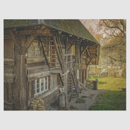 Papier Mousseline Ancien papier de papier de découpage de la maison  (Recto)