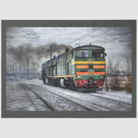 Papier Mousseline Ancien train 20x30 papier de papier de découpage (Recto)