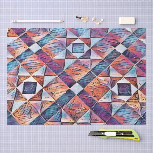 PAPIER MOUSSELINE ANCIENNE ANGLETERRE CARRELAGE SOL (Artisanat)