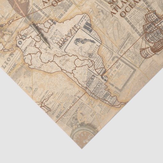 Papier Mousseline ancienne carte (Détail)