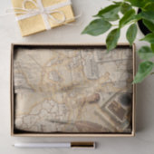 Papier Mousseline ancienne carte (Cadeau)