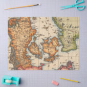 Papier Mousseline Ancienne carte série 1 Design 10 (Artisanat)