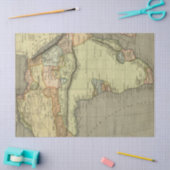 Papier Mousseline Ancienne carte série 1 Design 13 (Artisanat)