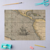 Papier Mousseline Ancienne carte série 1 Design 14 (Artisanat)