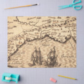 Papier Mousseline Ancienne carte série 1 Design 7 (Artisanat)