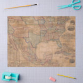 Papier Mousseline Ancienne carte série 1 Design 8 (Artisanat)