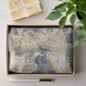 Papier Mousseline Ancienne feuille de musique Français Gold Marine F (Cadeau)