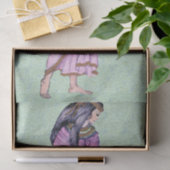 Papier Mousseline Ancienne jolie dame égyptienne princesse en violet (Cadeau)