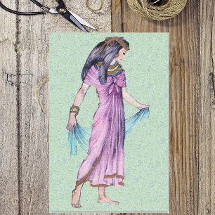 Papier Mousseline Ancienne jolie dame égyptienne princesse en violet