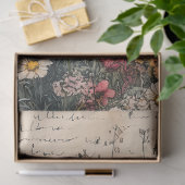 Papier Mousseline Ancienne lettre du Poppy Rustique Rose & Jaune (Cadeau)