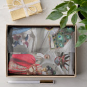 Papier Mousseline ANCIENS PETITS ITALIENS, MASQUÉRADE MASQUÉ Blanc (Cadeau)