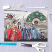 Papier Mousseline ANCIENS PETITS ITALIENS, MASQUÉRADE MASQUÉ Blanc (Artisanat)