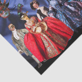 Papier Mousseline ANCIENS PETITS ITALIENS, MASQUÉRADE MASQUÉ Bleu (Détail)