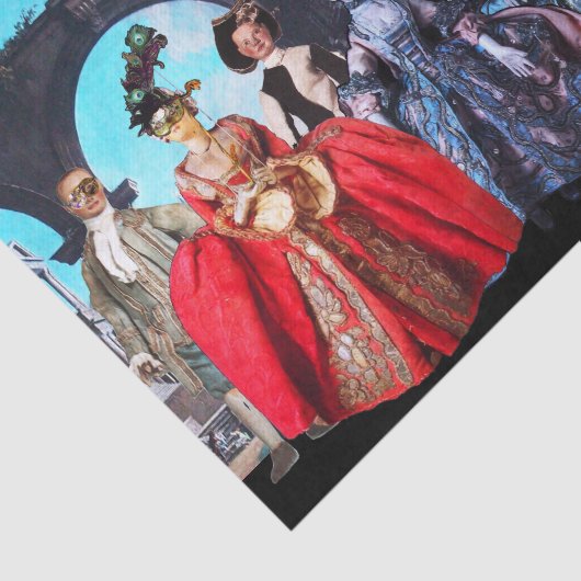 PAPIER MOUSSELINE ANCIENS PETITS ITALIENS, MASQUÉRADES MASQUÉS (Détail)