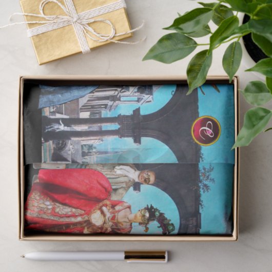 PAPIER MOUSSELINE ANCIENS PETITS ITALIENS, MASQUÉRADES MASQUÉS (Cadeau)