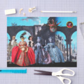 PAPIER MOUSSELINE ANCIENS PETITS ITALIENS, MASQUÉRADES MASQUÉS (Artisanat)