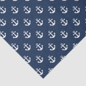 Papier Mousseline ancre blanche marine sur un arrière - plan bleu ma (Détail)